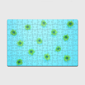 Головоломка Пазл магнитный 126 элементов с принтом Зеленые Цветочки в Тюмени, полимерный материал с магнитным слоем | 126 деталей, размер изделия —  180*270 мм | зеленые цветочки | маленькие цветочки | цветы