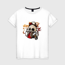 Женская футболка хлопок с принтом ПАНДА | PANDA | PAINTER (Z) в Тюмени, 100% хлопок | прямой крой, круглый вырез горловины, длина до линии бедер, слегка спущенное плечо | graffiti | painter | panda | бамбуковый медведь | большая панда | графити | граффити | медведь | медведь кошка | панда | пиньинь | пятнистый медведь | художник | черно белый медведь