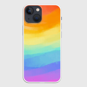 Чехол для iPhone 13 mini с принтом РАДУЖНЫЕ ВОЛНЫ | RAINBOW WAVES (Z) в Тюмени,  |  | color | paint | rainbow | rainbow waves | waves | волны | краска | радуга | радужная | радужные волны | цветная | яркая
