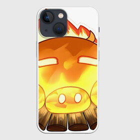 Чехол для iPhone 13 mini с принтом Слаймовый костёр в Тюмени,  |  | арт | костёр | огонь | пиро | пламя | рисунок | слайм | слаймы