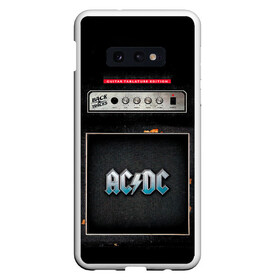 Чехол для Samsung S10E с принтом Backtracks - AC/DC в Тюмени, Силикон | Область печати: задняя сторона чехла, без боковых панелей | ac dc | acdc | acdc ас дс | angus | back in black | highway to hell | mckinnon | you | австралийская | ангус янг | ас дс | асдс | блюз | в форме | гитара | группа | крис слэйд | метал | молния | музыка | певец | рок | рок н ролл | стиви янг