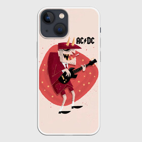 Чехол для iPhone 13 mini с принтом Ангус Янг AC DC в Тюмени,  |  | ac dc | acdc | acdc ас дс | angus | back in black | highway to hell | mckinnon | you | австралийская | ангус янг | ас дс | асдс | блюз | в форме | гитара | группа | крис слэйд | метал | молния | музыка | певец | рок | рок н ролл | стиви янг