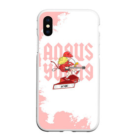 Чехол для iPhone XS Max матовый с принтом Angus Young AC/DC в Тюмени, Силикон | Область печати: задняя сторона чехла, без боковых панелей | ac dc | acdc | acdc ас дс | angus | back in black | highway to hell | mckinnon | you | австралийская | ангус янг | ас дс | асдс | блюз | в форме | гитара | группа | крис слэйд | метал | молния | музыка | певец | рок | рок н ролл | стиви янг