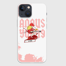 Чехол для iPhone 13 mini с принтом Angus Young AC DC в Тюмени,  |  | ac dc | acdc | acdc ас дс | angus | back in black | highway to hell | mckinnon | you | австралийская | ангус янг | ас дс | асдс | блюз | в форме | гитара | группа | крис слэйд | метал | молния | музыка | певец | рок | рок н ролл | стиви янг