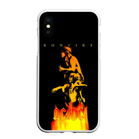 Чехол для iPhone XS Max матовый с принтом Bonfire  AC/DC в Тюмени, Силикон | Область печати: задняя сторона чехла, без боковых панелей | ac dc | acdc | acdc ас дс | angus young | back in black | highway to hell | mckinno | австралийская | ангус янг | ас дс | асдс | блюз | в форме | гитара | группа | крис слэйд | метал | молния | музыка | певец | рок | рок н ролл | стиви янг