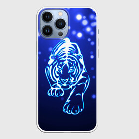 Чехол для iPhone 13 Pro Max с принтом Неоновый тигр в Тюмени,  |  | cat | neon | new year | tiger | блеск | восточный гороскоп | год тигра | гороскоп | день рождения | дикие животные | дикий тигр | зверь | злой кот | кот | кошак | кошка | неоновый | новый год | подарок | сила