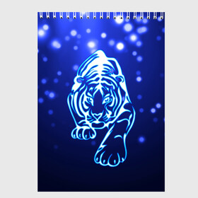 Скетчбук с принтом Неоновый тигр в Тюмени, 100% бумага
 | 48 листов, плотность листов — 100 г/м2, плотность картонной обложки — 250 г/м2. Листы скреплены сверху удобной пружинной спиралью | Тематика изображения на принте: cat | neon | new year | tiger | блеск | восточный гороскоп | год тигра | гороскоп | день рождения | дикие животные | дикий тигр | зверь | злой кот | кот | кошак | кошка | неоновый | новый год | подарок | сила