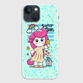 Чехол для iPhone 13 mini с принтом Милая девочка пони в Тюмени,  |  | девочка | единорог | маленькая девочка | милашка | милая | пони