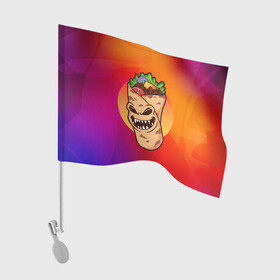 Флаг для автомобиля с принтом Шаурма - зомби в Тюмени, 100% полиэстер | Размер: 30*21 см | zombie | зомби | лаваш | хеллоуин | шаверма | шаурма