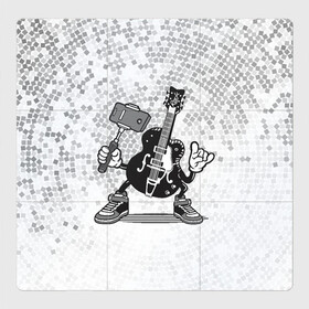 Магнитный плакат 3Х3 с принтом Гитара сэлфи в Тюмени, Полимерный материал с магнитным слоем | 9 деталей размером 9*9 см | Тематика изображения на принте: peace | selfi | гитара | мир | рок | рокер | сэлфи | фотка | электрогитара