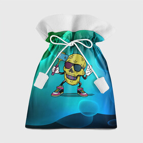 Подарочный 3D мешок с принтом Череп сэлфи в Тюмени, 100% полиэстер | Размер: 29*39 см | Тематика изображения на принте: peace | selfi | мир | скелет | сэлфи | фотка | череп | черепушка