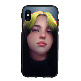 Чехол для iPhone XS Max матовый с принтом Billie Eilish: Рисунок в Тюмени, Силикон | Область печати: задняя сторона чехла, без боковых панелей | billie eilish | celebrity | drawing | face | space | turquoise | билли айлиш | бирюзовый | знаменитость | космос | лицо | рисовка