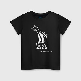 Детская футболка хлопок с принтом Кенгураф в Тюмени, 100% хлопок | круглый вырез горловины, полуприлегающий силуэт, длина до линии бедер | Тематика изображения на принте: жираф с руками | кенгуру с жирафом