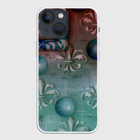 Чехол для iPhone 13 mini с принтом Объемная абстракция    Флер де лис в Тюмени,  |  | 3d | mixed media | абстрактный | абстракция | бордовый | вручную | графика | живопись | королевская | лилия | рисунок | серый | узоры | флер де лис | шары