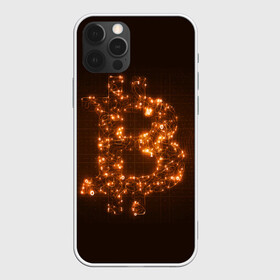 Чехол для iPhone 12 Pro с принтом СВЕТЯЩИЙСЯ BITCOIN в Тюмени, силикон | область печати: задняя сторона чехла, без боковых панелей | bitcoin | btc | coin | биткоин | биткойн | валюта | деньги | криптовалюта | монета | платёжная система | технология
