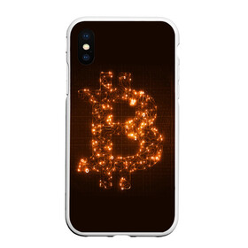 Чехол для iPhone XS Max матовый с принтом СВЕТЯЩИЙСЯ BITCOIN в Тюмени, Силикон | Область печати: задняя сторона чехла, без боковых панелей | bitcoin | btc | coin | биткоин | биткойн | валюта | деньги | криптовалюта | монета | платёжная система | технология