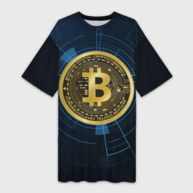 Платье-футболка 3D с принтом BITCOIN ВАЛЮТА в Тюмени,  |  | bitcoin | btc | coin | биткоин | биткойн | валюта | деньги | криптовалюта | монета | платёжная система | технология