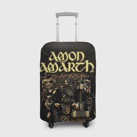 Чехол для чемодана 3D с принтом Amon Amarth в Тюмени, 86% полиэфир, 14% спандекс | двустороннее нанесение принта, прорези для ручек и колес | amon amarth | metal | викинг метал | группы | дэт метал | метал | музыка | рок