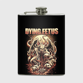 Фляга с принтом Dying Fetus в Тюмени, металлический корпус | емкость 0,22 л, размер 125 х 94 мм. Виниловая наклейка запечатывается полностью | Тематика изображения на принте: death metal | dying fetus | грайндкор | группы | метал | музыка | рок