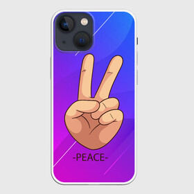 Чехол для iPhone 13 mini с принтом ВСЕМ МИР | PEACE (Z) в Тюмени,  |  | anarchy | hippies | peace | анархизм | анархия | два пальца | знак | знаки | любовь | мир | мир всем | хиппи