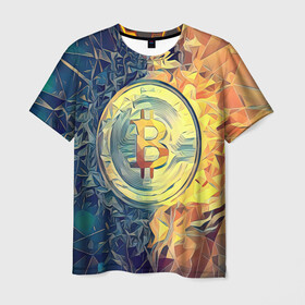 Мужская футболка 3D с принтом Криптовалюта в Тюмени, 100% полиэфир | прямой крой, круглый вырез горловины, длина до линии бедер | bitcoin | биткоин | валюта | деньги | крипто | криптовалюта