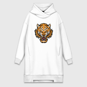 Платье-худи хлопок с принтом Cool Tiger в Тюмени,  |  | 2022 | animal | cat | lion | tiger | год тигра | животные | зубы | кот | кошка | лев | охотник | полосатый | природа | тигр | тигренок | тигрица | хищник