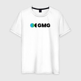 Мужская футболка хлопок с принтом GeoManGroup в Тюмени, 100% хлопок | прямой крой, круглый вырез горловины, длина до линии бедер, слегка спущенное плечо. | Тематика изображения на принте: gmg | клуб исследователей | логотип | международное сообщество | экспедиция | эксперименты