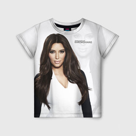 Детская футболка 3D с принтом Ким Кардашьян  в Тюмени, 100% гипоаллергенный полиэфир | прямой крой, круглый вырез горловины, длина до линии бедер, чуть спущенное плечо, ткань немного тянется | armenian | beautiful | celebrity | family | kardashian | kim kardashian | армянка | знаменитость | кардашьян | ким кардашьян | красивая | семейство