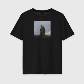Женская футболка хлопок Oversize с принтом Круг Ветров в Тюмени, 100% хлопок | свободный крой, круглый ворот, спущенный рукав, длина до линии бедер
 | альбом | круг ветров | обложка | обложка альбома | реп | рэп | хип хоп