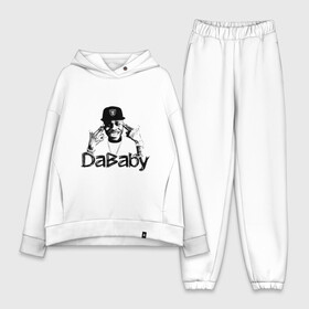 Женский костюм хлопок Oversize с принтом DaBaby в Тюмени,  |  | baby jesus | dababy | rapper dababy | джонатан линдейл кирк | рэп | рэпер