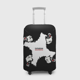Чехол для чемодана 3D с принтом KASABIAN в Тюмени, 86% полиэфир, 14% спандекс | двустороннее нанесение принта, прорези для ручек и колес | alternative | british | england | gringe | indy | kasabian | rock | альтернатива | англия | британия | инди | касабиан | музыка | рок | фолк