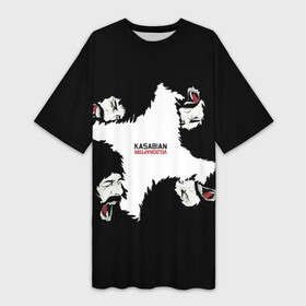 Платье-футболка 3D с принтом KASABIAN в Тюмени,  |  | alternative | british | england | gringe | indy | kasabian | rock | альтернатива | англия | британия | инди | касабиан | музыка | рок | фолк