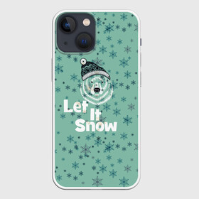 Чехол для iPhone 13 mini с принтом Зима снежинки в Тюмени,  |  | let it snow | зима | идёт снег | медведь | метель | нг | новый год | рождество | снег | снегопад | снежинки