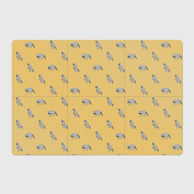 Магнитный плакат 3Х2 с принтом Еноты паттерн в Тюмени, Полимерный материал с магнитным слоем | 6 деталей размером 9*9 см | pattern | raccoons | еноты | забавные животные | звери | кремовый | охра | охристый | паттерн | песочный цвет | светло желтый