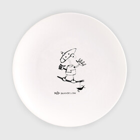 Тарелка с принтом Канатоходец_cup в Тюмени, фарфор | диаметр - 210 мм
диаметр для нанесения принта - 120 мм | акробат | канатоходец | по канату