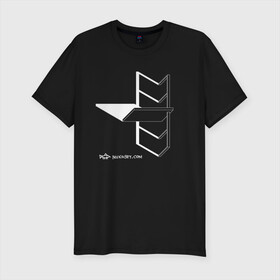 Мужская футболка хлопок Slim с принтом Архитектон 3Б в Тюмени, 92% хлопок, 8% лайкра | приталенный силуэт, круглый вырез ворота, длина до линии бедра, короткий рукав | архитектон | архитектура | геометрия | конструкция | тени