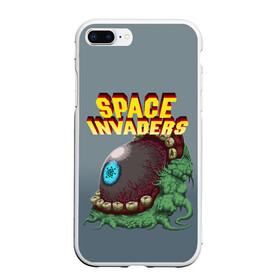 Чехол для iPhone 7Plus/8 Plus матовый с принтом Boss | Space Invaders | Old game (Z) в Тюмени, Силикон | Область печати: задняя сторона чехла, без боковых панелей | boss | dendy | invaders | nintendo | shootem up | space invaders | денди | захватчики | космические захватчики | су имбэ | чужаки