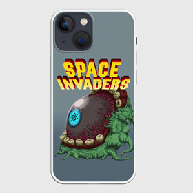 Чехол для iPhone 13 mini с принтом Boss | Space Invaders | Old game (Z) в Тюмени,  |  | Тематика изображения на принте: boss | dendy | invaders | nintendo | shootem up | space invaders | денди | захватчики | космические захватчики | су имбэ | чужаки