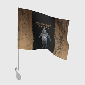 Флаг для автомобиля с принтом NPC | Conan Exiles (Z) в Тюмени, 100% полиэстер | Размер: 30*21 см | conan | conan exiles | frozen north | npc | riders of hyboria | the exiled lands | the imperial east | выживания | конан | симулятор | симулятор выживания