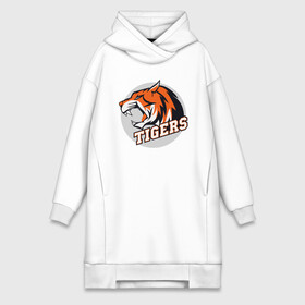 Платье-худи хлопок с принтом Sport Tigers в Тюмени,  |  | 2022 | animal | cat | lion | sport | tiger | год тигра | животные | зверь | зубы | кот | кошка | лев | охотник | полосатый | природа | спорт | тигр | тигренок | тигрица | хищник