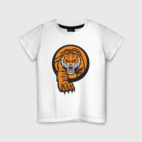 Детская футболка хлопок с принтом Жизнь Тигра в Тюмени, 100% хлопок | круглый вырез горловины, полуприлегающий силуэт, длина до линии бедер | 2022 | animal | cat | lion | tiger | год тигра | животные | зверь | зубы | кот | кошка | лев | охотник | полосатый | природа | тигр | тигренок | тигрица | хищник