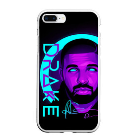 Чехол для iPhone 7Plus/8 Plus матовый с принтом Drake в Тюмени, Силикон | Область печати: задняя сторона чехла, без боковых панелей | certified lover boy | drake | rap | дрейк | музыка | неон | обри дрейк грэм | рэп | рэпер