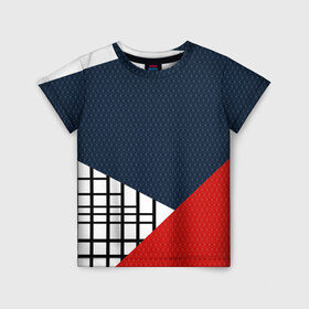 Детская футболка 3D с принтом Разноцветный арт пэчворк  в Тюмени, 100% гипоаллергенный полиэфир | прямой крой, круглый вырез горловины, длина до линии бедер, чуть спущенное плечо, ткань немного тянется | абстрактный | геометрический | клетка | комбинированный | коралловый | модный | молодежный | полосы | синий | современный | темный синий