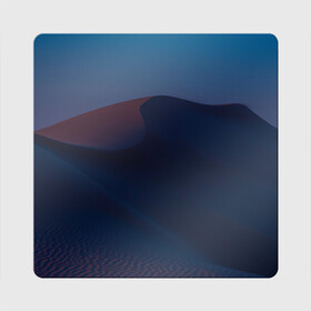 Магнит виниловый Квадрат с принтом Ночная пустыня дюна на рассвете в Тюмени, полимерный материал с магнитным слоем | размер 9*9 см, закругленные углы | desert | dune | night | sunrise | sunset | барханы | дюна | закат | ночь | песок | пустыня | рассвет