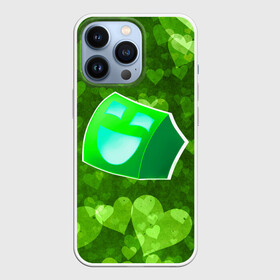 Чехол для iPhone 13 Pro с принтом Geometry Dash | Green Love (Z) в Тюмени,  |  | Тематика изображения на принте: 2d | arcade | game | geometry dash | meltdown | robtop | аркада | геометри даш | геометрическая черточка | геометрический тире | раннер