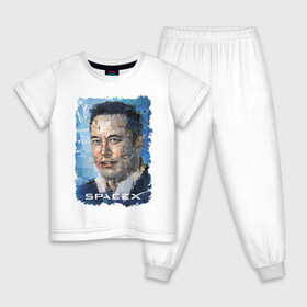 Детская пижама хлопок с принтом Elon Musk, Space X в Тюмени, 100% хлопок |  брюки и футболка прямого кроя, без карманов, на брюках мягкая резинка на поясе и по низу штанин
 | Тематика изображения на принте: celebrity | elon musk | genius | revolutionary | space x | гений | знаменитость | илон маск | революционер