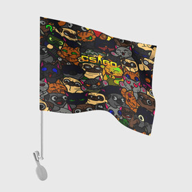 Флаг для автомобиля с принтом CS GO | AWP SKIN в Тюмени, 100% полиэстер | Размер: 30*21 см | awp | counter strike | cs go | team cs