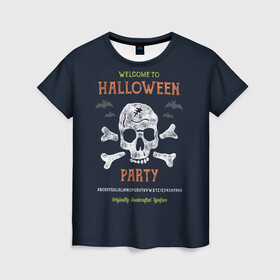 Женская футболка 3D с принтом Halloween Party в Тюмени, 100% полиэфир ( синтетическое хлопкоподобное полотно) | прямой крой, круглый вырез горловины, длина до линии бедер | halloween | holiday | pumpkin | samayn | vampire | zombie | вампир | ведьма | вечеринка | день всех святых | зомби | карнавал | маскарад | мертвец | оборотень | привидение | самайн | светильник джека | страшный джек | труп