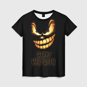 Женская футболка 3D с принтом Happy Halloween в Тюмени, 100% полиэфир ( синтетическое хлопкоподобное полотно) | прямой крой, круглый вырез горловины, длина до линии бедер | halloween | holiday | pumpkin | samayn | vampire | zombie | вампир | ведьма | вечеринка | день всех святых | зомби | карнавал | маскарад | мертвец | оборотень | привидение | самайн | светильник джека | страшный джек | труп