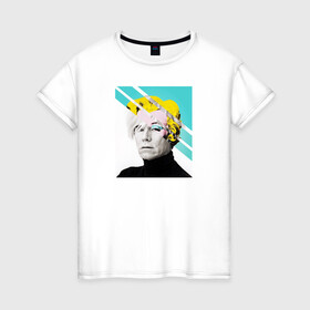 Женская футболка хлопок с принтом Andy Warhol в Тюмени, 100% хлопок | прямой крой, круглый вырез горловины, длина до линии бедер, слегка спущенное плечо | andy warhol | автопортрет | дизайнер | издатель журналов | кинорежиссёр | коммерческий поп арт | писатель | продюсер | художник | энди уорхол